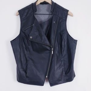 Lane Bryant plus size faux leather moto vest sz 18